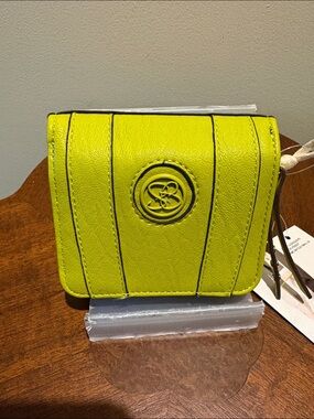 Jessica Simpson  small wallet
Vegan Leather  chartreuse/black white +small charm